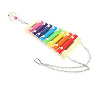 Zerodis Juguete de Xilófono de Pollo, Juguete Musical de Madera para Gallina, para Picotear con 8 Llaves de Metal para Jaulas de Gallinero