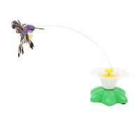 Zerodis Juguete Electrónico Giratorio para Gatos y Pájaros con Plumas, Movimiento Volador Interactivo de 360 Grados para Gatos y Gatitos de Interior