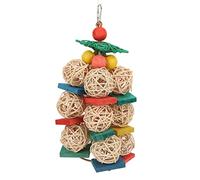Zerodis Juguete para Masticar Loros, Suministros para Jaulas de Pájaros, Juguete para Masticar Colgante con Troncos de Bolas de Ratán para Moler Picos, Ejercicio de Escalada, Alivio del