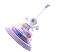 Zerodis Juguetes de la Torre de Bola de Mascota con Juego de Plataforma de Riel de 4 Capas Veer, Diseño de Múltiples Capas para un Mayor Interés y Pasión, Bueno para la Salud del Gato (Taro Morado)