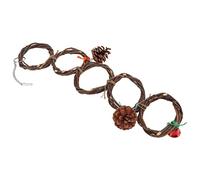Zerodis Juguetes para Pájaros Anillo para Pájaros Columpio de Juguete 3 Anillos Conectados con Gancho para Loros Conures Cacatúas Jaulas Jugar Descansar y Morder Rama de Manzana Tejida a Mano (5