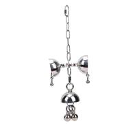 Zerodis Juguetes para Pájaros Jaula de Pájaros de Acero Juguete para Morder Colgante Diseño Atractivo Campana Interactiva Masticable Construcción Robusta y Segura para Jaulas para Mascotas Pequeñas