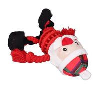 Zerodis Juguetes para Perros Juguetes Navideños para Perros Chirriantes Navideños para con Chirriador Cuerda de Felpa Soporte para Golosinas para Pequeños, Medianos y Grandes para Masticar para