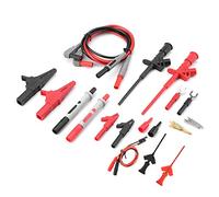 Zerodis Kit de Cables de Prueba de Sonda Multímetro, 24 Sondas Multímetro Digital Universal P1300E con Conectores Banana, Puntas Reemplazables, Agujas Doradas y Ganchos para Electricistas Ingenieros