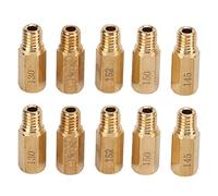 Zerodis Kit de Chorro Principal del Carburador de 10 Piezas, Conjunto de Reemplazo de Boquilla Principal del Carburador de Latón Compatible con PE para 130 132 135 135 138 140 142 145
