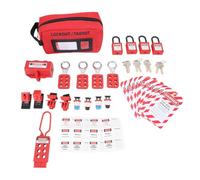 Zerodis Kit de Etiquetado de Bloqueo Bloqueo Eléctrico de Disyuntor con Abrazadera Loto con Brida para Cables y Bolsa de Bolsillo para de Grupo de Aislamiento de Interruptores Mantenimiento Industrial