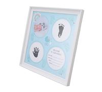 Zerodis Kit de Marco de Fotos con Huella de la Mano del bebé, Materiales No Tóxicos, Recuerdos del Recién Nacido con Marco de Impresión de Recuerdo, Regalo de Baby Shower de 11,4x11,4 Pulgadas (BLUE)