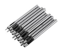 Zerodis Kit de Perforación de Agujero de Aleación de Acero de 10 Piezas, Golpeador de Metal de Tamaños Múltiples para Nave de Cuero, Ropa con Manijas, Bolsos, Bolsas para Juntas, Cuero, Plástico