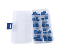 Zerodis Kit de Surtido de Potenciómetro de 50 Piezas 10 Tipo, Resistencia Variable 1M 500 1K 2K 5K, 20K Ajustable con Perilla Giratoria para Divisor y Controlador, Azul de Plástico para Uso