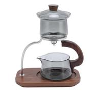 Zerodis Kungfu Tea Set Tetera de Vidrio con Tapa y Soporte Tetera de Goteo Semiautomática Vidrio de Alto Borosilicato 350 Ml Infusor Extraíble para té de Hojas Sueltas Uso Doméstico