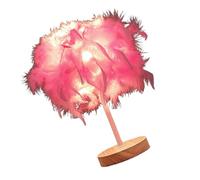 Zerodis Lámpara de Mesa Lámpara de Noche con Interruptor de Atenuación Alimentado por USB 3W Ahorro de Energía para Dormitorio Sala de Estar Decoración de Boda de Mesa LED Pluma (PINK)