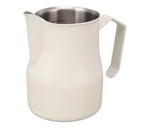 Zerodis Leche Tazas de Lanza de Leche Taza de Lanza 304 Boquilla de Acero Inoxidable Espumosa Jarra Copa de Jarra con Cazadora de de para Trabajo Cafetería de Oficina (Blanco Mate 350ml)