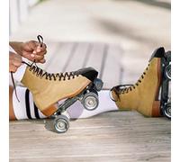 Zerodis Línea de Pesca con Amortiguación de Cuero Pu, Accesorios para Patines de Vida Extendida para Patinaje Cómodo, 2 Protectores para los Dedos del Pie (BROWN)