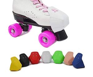 Zerodis Línea de Pesca con Amortiguación de Cuero Pu, Accesorios para Patines de Vida Extendida para Patinaje Cómodo, 2 Protectores para los Dedos del Pie (WHITE)