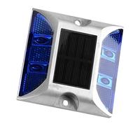 Zerodis Luz de Paso LED con Energía Solar, Aleación de Aluminio, Luz de Entrada y Camino Al Aire Libre Impermeable con 4 Luces Brillantes (BLUE)