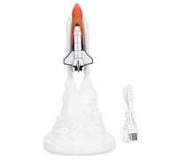 Zerodis Luz Nocturna de Cohete, Luz Nocturna LED con Impresión 3D, Lámpara de Carga USB, Lámpara de Transbordador Espacial, Adornos de Escritorio, Decoración de Luz para el Hogar de