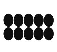 Zerodis Mancha de Reparación de Adhesivos Ovales de Hierro para la Camisa de Suéteres, 10 Piezas de Pegatinas de Tela Larga, Decoración de la Luz del Bricolaje (BLACK)