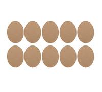 Zerodis Mancha de Reparación de Adhesivos Ovales de Hierro para la Camisa de Suéteres, 10 Piezas de Pegatinas de Tela Larga, Decoración de la Luz del Bricolaje (Caqui)