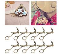 Zerodis Marco de Billetera de Metal Retro Beso Beso Bloque DIY Semicírculo + Cadena para Amantes Hechos a Mano 10pcs 5 Cm