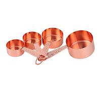 Zerodis Medidores Tazas Medidoras de Acero Juego de Cucharas de café Proceso Interno Cepillado Antideslizante Desmontable Multiusos para Condimentar Harina Hogar Cafetería Oro Rosa Acero Inoxidable