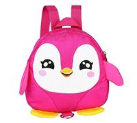 Zerodis Mochila de Seguridad para Bebé con Diseño de Pingüino, Correa Ajustable, Material Oxford, Rosa, 19x20x7 cm, para Niños de 1 a 3 Años
