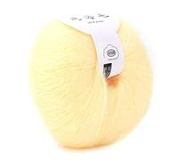 Zerodis Mohair Knit Soft Angora Long Yarn Hot with a Crochet Popular para DIY Weave(amarillo claro)