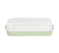Zerodis Molde de Hielo de Silicona de 24 Cavidades con Tapa y Recipiente, Fácil Extracción, para Congelador, Cócteles, Whisky (GREEN)