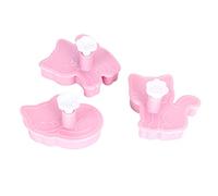 Zerodis Moldes para Hornear Juego de Moldes Accesorio para Hornear de Plástico de Calidad Alimentaria con Color Rosa para Salas de Horneado Galletas con Forma de Gato de Dibujos Animados