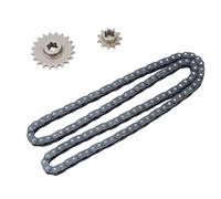 Zerodis Otros Equipos de Ciclismo y Kit de Cadena de Transmisión de 116 Eslabones Juego de Cadena y Piñón de Material de Acero para una Transferencia de Potencia Suave con Eslabón Maestro para Go