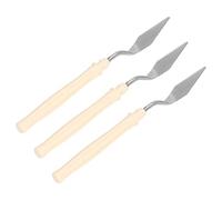 Zerodis Otros Materiales de Arte Acero Inoxidable con de Plástico Brillante para Pintura Al óleo Acrílico Acuarela y Arte Mezcla Alisado Paleta Cuchillo 3 Piezas