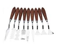 Zerodis Palette Knife Set 9pcs, Paleta de Acero Inoxidable Spáper de Rutas de Espátula Mixta Spatula Knives con de Madera para Artistas de Pintura Al óleo de Arte, Spatula Art Tools Set