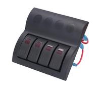 Zerodis Panel de Interruptores de 4 Unidades, Material ABS, Protección contra Sobrecarga, Clasificación IP65 para Uso Marino, RV, Barco y Yate
