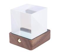 Zerodis Pantalla de Cotización de Acciones de Bitcoin, Pantalla de Cristal LCD con Clima en Tiempo Real y Precio de Criptomonedas, Diseño de Cristal para Oficina en Casa (Nuez)