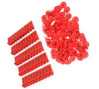 Zerodis Paquete de 100 Etiquetas de Oreja de Ganado de Plástico Naranja para Cabras, Ovejas, Ganado, Cerdos, Identificación de Animales de Granja (100 palabras en rojo)