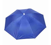 Zerodis Paraguas Montada en la Cabeza de Protección del Viento de 65 Cm de Protección Solar para Pescado Desde Oficinas de Senderismo, Sombrero de Cabeza de Ajustable con Soportes de Metal, (Blue)