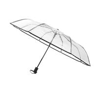 Zerodis Paraguas Plegable Automático Transparente, Diseño de Borde Negro de 8 Varillas, Material Transparente para Viajes Al Aire Libre, Bodas, con Interruptor de Cierre Automático