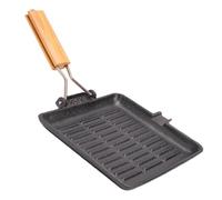 Zerodis Parrilla de Hierro Fundido, Plancha Cuadrada con Diseño de Rayas para Tortillas, Tocino, Panqueques, Filetes, Cocina Interior y Exterior, Estufa de Gas, Compatible con Inducción