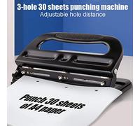 Zerodis Perforadora de Escritorio, Perforadora Manual de 3 Orificios con Ergonómico Capacidad de 30 Hojas Perforadora de Base Antideslizante para Encuadernación de Documentos