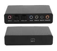 Zerodis Periféricos Audiovisuales de Aleación de Aluminio, Adaptador de 5,1 Canales para Juegos y Grabación de Karaoke, Tarjeta de Sonido USB Externa