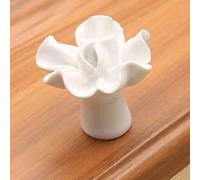 Zerodis Perilla de Cerámica para Gabinete, Manija de Cajón de un Orificio de Aleación de Zinc, 4 X 4 X 3,6 Cm, Diseño de Flor de Cresta de Gallo, Fácil Instalación para Muebles de Armario y Cajón