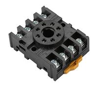 Zerodis PF083A Zócalo de Base de relé de Potencia de 8 Pines, Instalación de Riel de Material Plástico Tipo 8 Pines Redondos, con Conexión de Lámina de Cobre, para relé AH3 ASY DH48