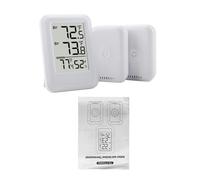 Zerodis Ph Medidor de Humedad del Agua Higrómetro Alta Precisión Pantalla de 2,56 Pulgadas 2 Sensores Remotos Dispositivo de Monitoreo de Temperatura y Humedad para el Hogar Oficina Invernadero