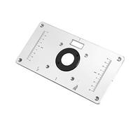 Zerodis Placa de Tabla del Router, Accesorios para Rebajadoras 9.3''x4.7''x 0.3 '' Placa de Inserción de Mesa de Enrutador de Aluminio con 4 Anillos y Tornillos para Bancos de Carpintería