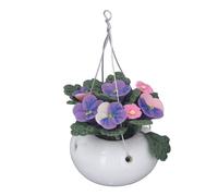 Zerodis Planta Colgante Phalaenopsis en Miniatura para Casa de Muñecas, Réplica de Flor en Maceta de Arcilla a Escala 1:12 para Decoración del Hogar