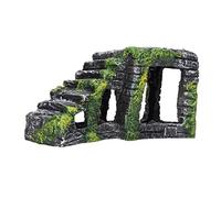 Zerodis Plataforma para Tomar el Sol para Tortugas, Escaleras de Resina para Subir Reptiles con Orificio para Escondite, Segura y No Tóxica para Lagartos, Ranas, Serpientes, Geckos