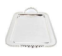 Zerodis Platos de Verduras Platos de Frutas Bandejas Bandeja de Servicio de Acero Inoxidable con Doble Asa Elegante Plato Decorativo Rectangular para Joyería Acabado de Espejo Plato de Comida para