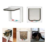 Zerodis Puerta del Obturador de Gatos con Bloqueo de 4 Vías para el Cuidado de Mascotas, Obturador Doble Resistente y Panel de Aislamiento: Adecuado para Perros Pequeños e Instalación de