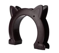 Zerodis Puertas para Gatos Puerta para Mascotas Material ABS Diseño sin Barreras para Uso en Interiores Se Adapta a Huecas y Sólidas Ideal para Gatos y Niños Linda Forma de Cabeza de (Brown)