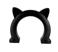 Zerodis Puertas para Gatos Puerta para Mascotas Material ABS Diseño sin Barreras para Uso en Interiores Se Adapta a Huecas y Sólidas Ideal para Gatos y Niños Linda Forma de Cabeza de (Black)