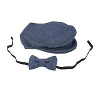 Zerodis Recién Nacido bebé niña niño Gorra Corbata Traje fotografía fotografía Prop Sombreros Trajes(Azul Profundo)